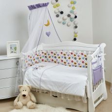 Постельный комплект 8 эл Twins 3D Funny Stars (бампер мембрана) 4079-S-004, violet